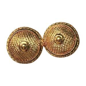 Vintage St. John Gold-Tone Textured Clip-On Earrings